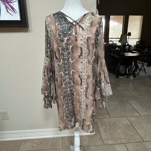 Haute Hippie Snake Skin Pattern Dress. Size 10. NWOT